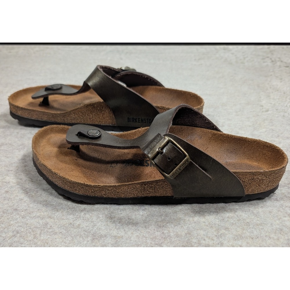 Birkenstock Gizeh Metallic Mocha Brown Thong Sandals Womens 41 L10 M8
